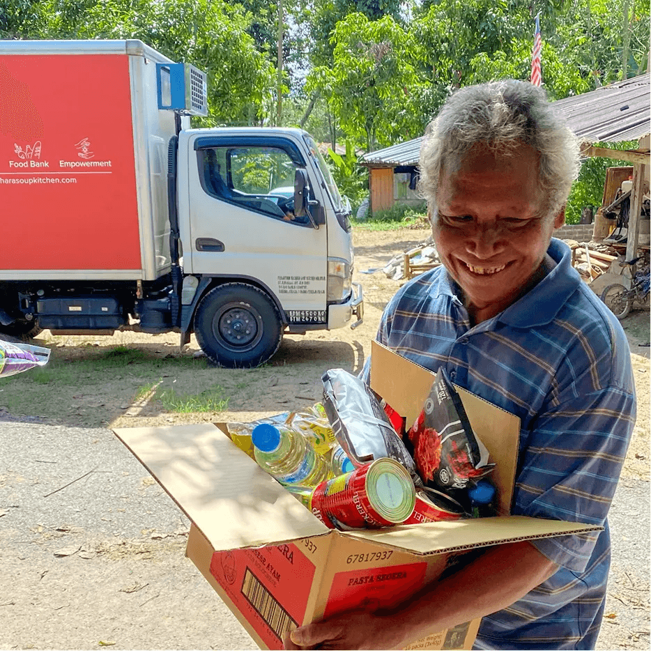 Food bank distribution in progress